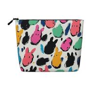 Simpatica borsa per trucchi da viaggio, borsa da viaggio casual con cerniera, Coniglietto di Pasqua felice 20, Taglia unica, Astuccio per trucchi