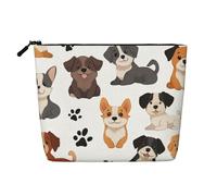 Simpatica borsa per trucchi da viaggio, borsa da viaggio casual con cerniera, Cute Puppy Dogs 4, 24x17x5cm, Astuccio per trucchi