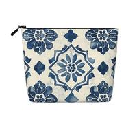 Simpatica borsa per trucchi da viaggio, casual, con cerniera, Mandala Blu 1, Taglia unica, Astuccio per trucchi