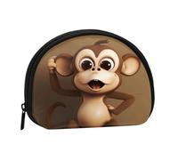 Simpatica borsa portaoggetti a forma di scimmia, portafoglio piccolo portamonete con minis con cerniera, borsa per monete e chiavi, puoi anche riporre qualsiasi piccolo oggetto che desideri, Nero ,