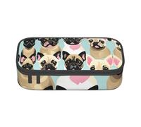 Simpatica borsa portaoggetti con stampa di bulldog per ufficio aziendale, astuccio, astuccio per matite, astuccio per matite, trousse per trucchi e cosmetici, Carino Chihuahua Pug, One Size
