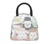 Simpatica borsa termica per il pranzo con stampa di pecore colorate alla moda pratica borsa termica leggera tote scuola picnic escursionismo