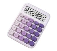 Simpatica calcolatrice a 12 cifre con grande display e grandi pulsanti rotondi doppia alimentazione adatta per ufficio, scuola, casa, ideale per studenti contabili