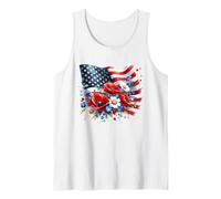 Simpatica camicia con grafica floreale con bandiera USA American 4 July Flowers Canotta