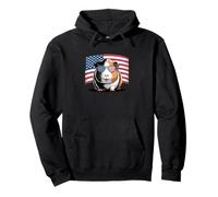 Simpatica cavia del 4 luglio, bandiera patriottica americana Felpa con Cappuccio