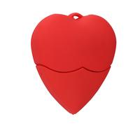 Simpatica chiavetta USB a forma di cuore rosso, con cover protettiva in silicone per un'esperienza plug and play affidabile, dispositivo di