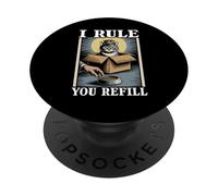 Simpatica ciotola per cibo a forma di gatto I Rule You Refill, divertente PopSockets PopGrip Adesivo
