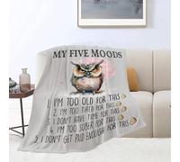 Simpatica coperta con gufo divertente con cinque modalità, decorativa, super accogliente, in peluche, leggera, morbida, in flanella, regalo per ragazze, ragazzi, donne, uomini, adolescenti, per divano