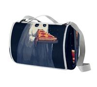 Simpatica coperta da picnic con fantasma, tappetino da picnic extra large con maniglia per il trasporto, pieghevole e portatile, 150 cm x 145 cm, coperta da campeggio per campeggio, parco, giardino