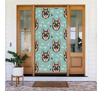 Simpatica copertura per porta con stampa di pastore tedesco, decorazione per interni ed esterni, primavera/estate/autunno/inverno, decorazioni natalizie per Halloween