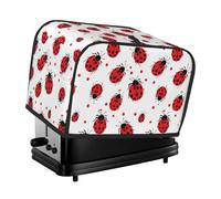 Simpatica copertura per tostapane a forma di coccinella a sette pois, 2 fette, per piccoli elettrodomestici da cucina, con tasche, protezione da polvere e impronte digitali