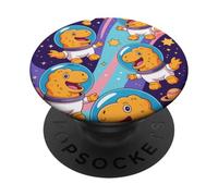 Simpatica crocchetta di pollo Dino T Rex divertente PopSockets PopGrip Adesivo