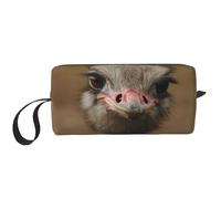 Simpatica custodia compatta con stampa di struzzo, borsa da trasporto minimalista, grande capacità per il trasporto protettivo