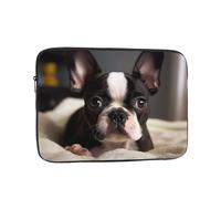 Simpatica custodia per computer portatile Boston Terrier per donne e uomini, borsa per laptop da 17 pollici impermeabile leggera borsa per notebook