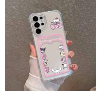 Simpatica custodia per telefono Sanrios Hello Kitty con porta carte, compatibile con Samsung S24S23S22S21S20FE Plus Ultra M33M53M54 5G, anti-caduta,