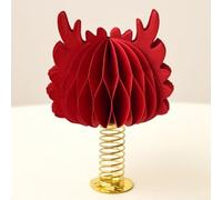 Simpatica decorazione cinese per auto, motivo: Dio della ricchezza, ornamento con drago e coniglio, simbolo rosso per console centrale per prosperità e buona fortuna, decorazione per il capodanno