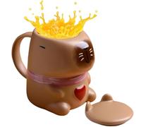 Simpatica di Capybara, in ceramica a forma di cuore, da caffè in ceramica 3D, da tè Kawaii, per gli amanti del caffè, casa, ufficio e occasioni regalo