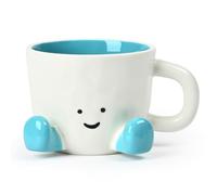 Simpatica e divertente tazza da caffè in ceramica da donna, 300 ml, design unico, perfetta tazza da ufficio e a tema blu, lavabile in lavastoviglie per casa e regali