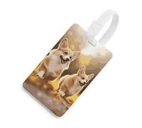 Simpatica etichetta per bagagli a forma di cane Corgi con carta d'identità, etichetta per bagagli da crociera per individuare rapidamente la valigia, adatta per uomini e donne zaino borsa bagaglio