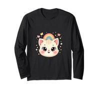 Simpatica Faccia da Gatto Rainbow Magic Maglia a Manica