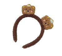 Simpatica fascia per capelli da trucco, grazioso cerchietto per capelli in peluche a forma di orso, per capelli, comodo cerchietto per capelli in peluche per donne per la cura della pelle