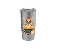 Simpatica fata di Magic Story Bookworm amante dei libri fantasy Bicchiere termico in acciaio inox doppia parete