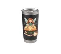 Simpatica fata di Magic Story Bookworm amante dei libri fantasy Bicchiere termico in acciaio inox doppia parete