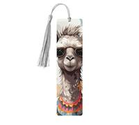 Simpatica giraffa con occhiali da sole colorati Segnalibro in legno divertente per uomini donne insegnanti regalo vintage fatto a mano segni di libri per leggere pagine marcatori da appendere
