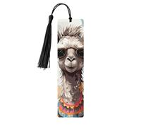 Simpatica giraffa con occhiali da sole colorati Segnalibro in legno divertente per uomini donne insegnanti regalo vintage fatto a mano segni di libri per leggere pagine marcatori da appendere