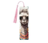 Simpatica giraffa con occhiali da sole colorati Segnalibro in legno divertente per uomini donne insegnanti regalo vintage fatto a mano segni di libri per leggere pagine marcatori da appendere