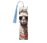Simpatica giraffa con occhiali da sole colorati Segnalibro in legno divertente per uomini donne insegnanti regalo vintage fatto a mano segni di libri per leggere pagine marcatori da appendere