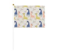 Simpatica giraffa doppia faccia bandiera a manovella 14 x 20,8 cm, utilizzata per la decorazione di feste di festa, concorsi