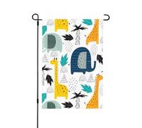 Simpatica giraffa elefante bandiera da giardino 28x40 pollici doppia faccia verticale decorazione bandiera in poliestere bandiere di benvenuto per la casa esterna per portico esterno fattoria patio de