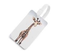Simpatica giraffa per bagagli, porta carte per bagagli con scudo per la privacy, borsa da viaggio, targhetta identificativa per uomini e donne, zaino per borsa, stile bianco, taglia unica, etichetta