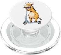 Simpatica giraffa solitaria in attesa di monopattino PopSockets PopGrip per MagSafe