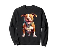 Simpatica Grafica con Cane American Pit Bull Terrier Felpa