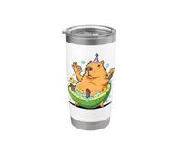 Simpatica grafica con capibara divertente per uomini, donne, bambini e ragazze Bicchiere termico in acciaio inox doppia parete