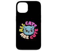 Simpatica grafica con gatto con testo colorato, tutti i gatti sono carini Custodia per iPhone 13