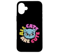 Simpatica grafica con gatto con testo colorato, tutti i gatti sono carini Custodia per iPhone 16 Plus