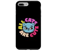 Simpatica grafica con gatto con testo colorato, tutti i gatti sono carini Custodia per iPhone 7 Plus/8 Plus