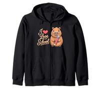 Simpatica Grafica per Bambini Capybara I Love School Felpa con Cappuccio