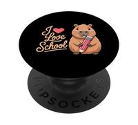 Simpatica grafica per bambini Capybara I Love School PopSockets PopGrip Adesivo