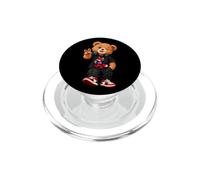 Simpatica insegna della pace in stile urbano con orsetto a forma di orsacchiotto PopSockets PopGrip per MagSafe