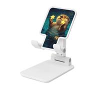 Simpatica lontra che tiene due stelle incandescenti Supporto pieghevole per telefono cellulare ad angolo regolabile in altezza Supporto per cellulare portatile da tavolo compatibile con tutti gli