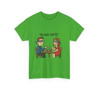 Simpatica maglietta per appuntamento al buio, regalo casual per coppie, divertente maglietta per appuntamenti notturni, maglietta umoristica relazionale, Verde elettrico, L