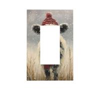 Simpatica mucca delle Highland che indossa un cappello di Natale interruttore della luce piastra da parete piastra frontale copertura singola bilanciere 1 banda decoratore presa coperture per la casa