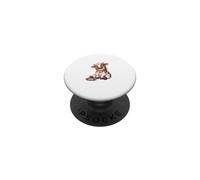 Simpatica Mucca Marrone a Fumetti con Lazo PopSockets PopGrip Adesivo