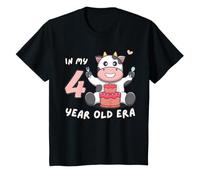 Simpatica mucca nella mia era di 4 anni simpatico animale divertente 4° compleanno Maglietta