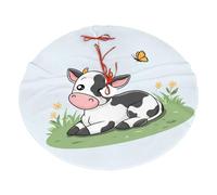Simpatica mucca per albero di Natale, 76 cm, erba e farfalla, in peluche, tappetino decorativo per la casa, feste, festival