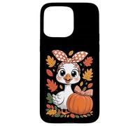 Simpatica oca autunnale, zucca autunnale e foglie con uccellino Custodia per iPhone 15 Pro Max
